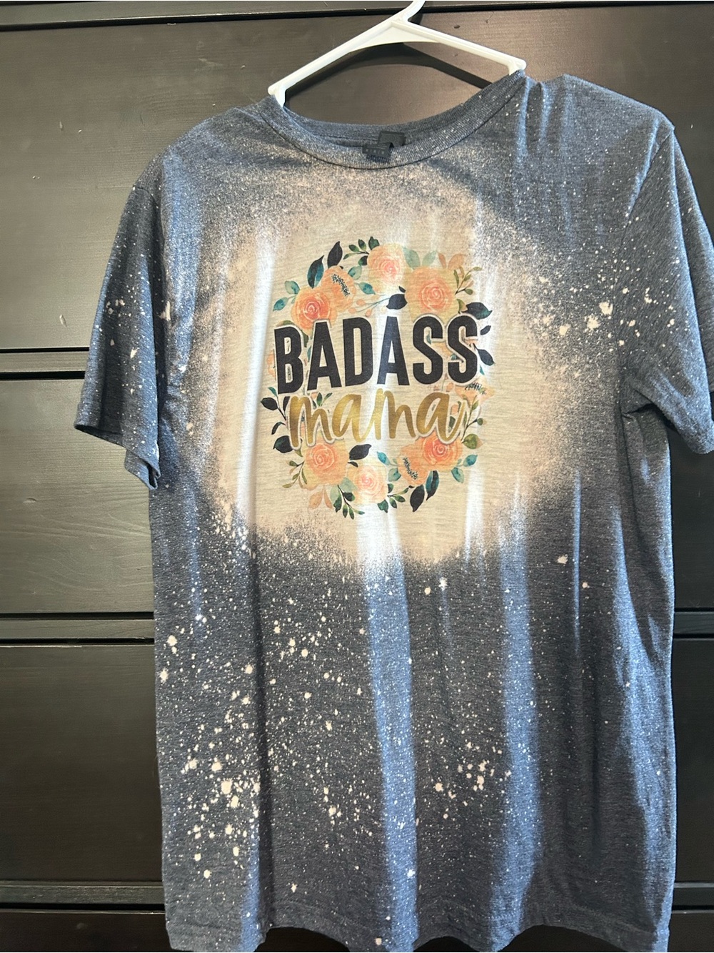Gildan Floral 'Mama' Graphic Tee - Black, Peach, Green - Picture 3 of 3